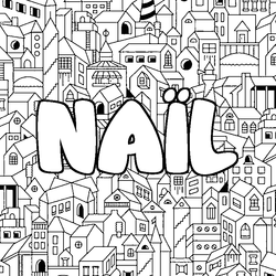 Coloraci&oacute;n del nombre NA&Iuml;L - decorado ciudad
