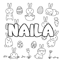 Coloraci&oacute;n del nombre NAILA - decorado Pascua