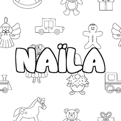 Coloraci&oacute;n del nombre NA&Iuml;LA - decorado juguetes
