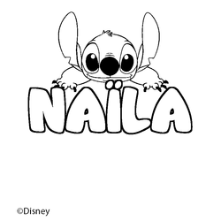 Coloraci&oacute;n del nombre NA&Iuml;LA - decorado Stitch