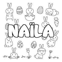 Coloraci&oacute;n del nombre NA&Iuml;LA - decorado Pascua