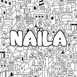 Coloraci&oacute;n del nombre NA&Iuml;LA - decorado ciudad