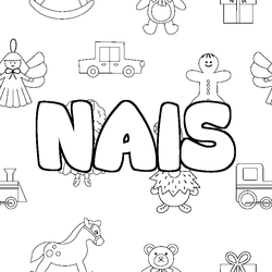 Coloraci&oacute;n del nombre NAIS - decorado juguetes