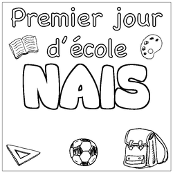 Coloraci&oacute;n del nombre NAIS - decorado primer d&iacute;a de escuela