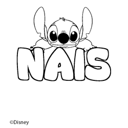Coloraci&oacute;n del nombre NAIS - decorado Stitch