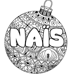 Coloraci&oacute;n del nombre NA&Iuml;S - decorado bola de Navidad