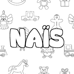 Coloraci&oacute;n del nombre NA&Iuml;S - decorado juguetes