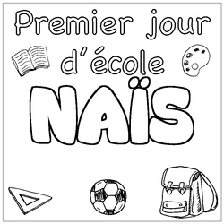Coloraci&oacute;n del nombre NA&Iuml;S - decorado primer d&iacute;a de escuela