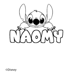 Coloraci&oacute;n del nombre NAOMY - decorado Stitch