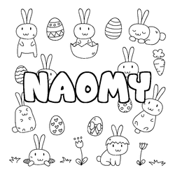 Coloraci&oacute;n del nombre NAOMY - decorado Pascua