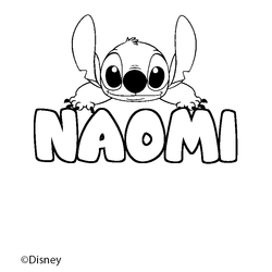 Coloraci&oacute;n del nombre NAOMI - decorado Stitch
