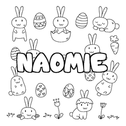 Coloraci&oacute;n del nombre NAOMIE - decorado Pascua