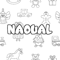 Coloraci&oacute;n del nombre NAOUAL - decorado juguetes