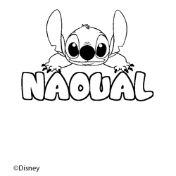 Coloraci&oacute;n del nombre NAOUAL - decorado Stitch