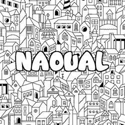 Coloraci&oacute;n del nombre NAOUAL - decorado ciudad
