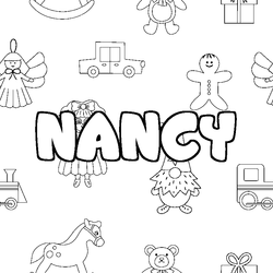 Coloraci&oacute;n del nombre NANCY - decorado juguetes