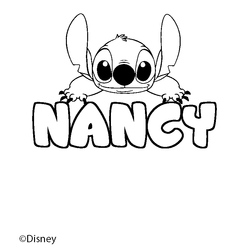 Coloraci&oacute;n del nombre NANCY - decorado Stitch