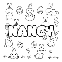 Coloraci&oacute;n del nombre NANCY - decorado Pascua