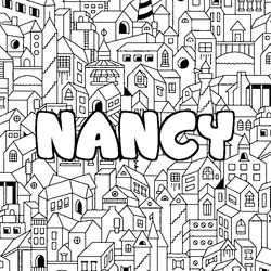 Coloraci&oacute;n del nombre NANCY - decorado ciudad