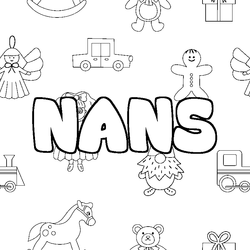 Coloraci&oacute;n del nombre NANS - decorado juguetes