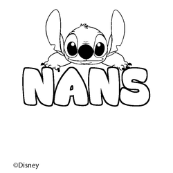 Coloraci&oacute;n del nombre NANS - decorado Stitch