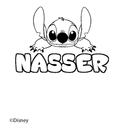 Coloraci&oacute;n del nombre NASSER - decorado Stitch