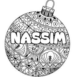Coloraci&oacute;n del nombre NASSIM - decorado bola de Navidad