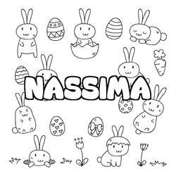 Coloraci&oacute;n del nombre NASSIMA - decorado Pascua