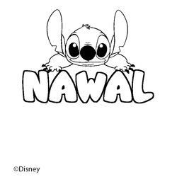 Coloraci&oacute;n del nombre NAWAL - decorado Stitch