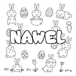 Coloraci&oacute;n del nombre NAWEL - decorado Pascua