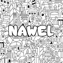 Coloraci&oacute;n del nombre NAWEL - decorado ciudad