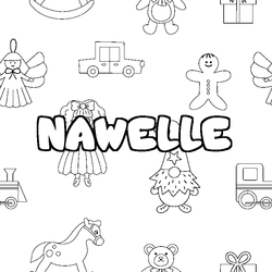 Coloraci&oacute;n del nombre NAWELLE - decorado juguetes