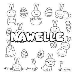 Coloraci&oacute;n del nombre NAWELLE - decorado Pascua