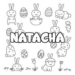 Coloraci&oacute;n del nombre NATACHA - decorado Pascua