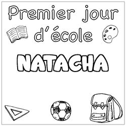 Coloraci&oacute;n del nombre NATACHA - decorado primer d&iacute;a de escuela