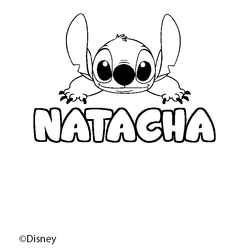 Coloraci&oacute;n del nombre NATACHA - decorado Stitch