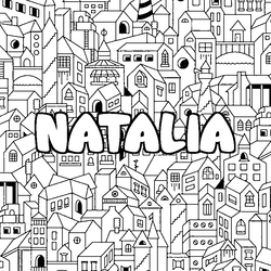 Coloraci&oacute;n del nombre NATALIA - decorado ciudad