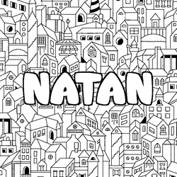 Coloraci&oacute;n del nombre NATAN - decorado ciudad