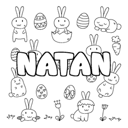 Coloraci&oacute;n del nombre NATAN - decorado Pascua