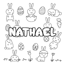 Coloraci&oacute;n del nombre NATHAEL - decorado Pascua