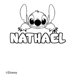 Coloraci&oacute;n del nombre NATHA&Euml;L - decorado Stitch