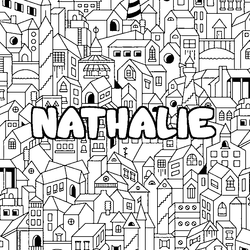 Coloraci&oacute;n del nombre NATHALIE - decorado ciudad