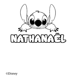 Coloraci&oacute;n del nombre NATHANA&Euml;L - decorado Stitch