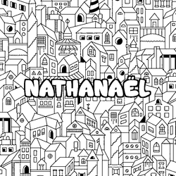 Coloraci&oacute;n del nombre NATHANA&Euml;L - decorado ciudad