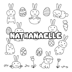 Coloraci&oacute;n del nombre NATHANAELLE - decorado Pascua