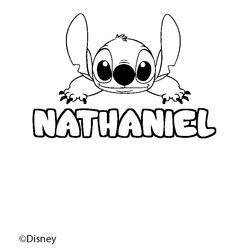 Coloraci&oacute;n del nombre NATHANIEL - decorado Stitch