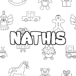 Coloraci&oacute;n del nombre NATHIS - decorado juguetes