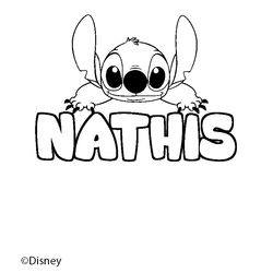 Coloraci&oacute;n del nombre NATHIS - decorado Stitch