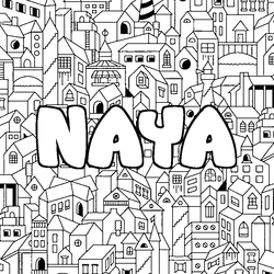 Coloraci&oacute;n del nombre NAYA - decorado ciudad