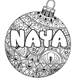 Coloraci&oacute;n del nombre NAYA - decorado bola de Navidad